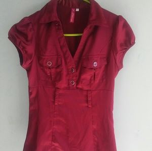 Fire red blouse